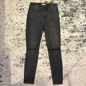 Good American dark grey/black skinny distressed jeans size 4